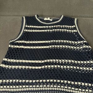Men's Navy and White Sweater top and skirt